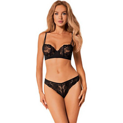 Obsessive Serena Love Σετ Sexy Εσώρουχα See Through με Δαντέλα Μαύρα 5901688251812
