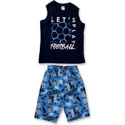 Pretty Baby Παιδική Πιτζάμα Βαμβακερή Καλοκαιρινή Navy Μπλε Γαλάζια 63072