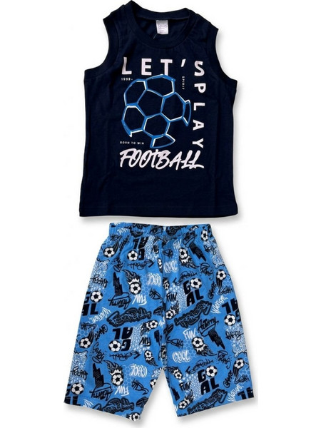 Pretty Baby Παιδική Πιτζάμα Βαμβακερή Καλοκαιρινή Navy Μπλε Γαλάζια 63072