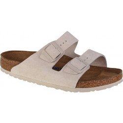 Birkenstock Arizona Δερμάτινα Γυναικεία Σανδάλια Ανατομικά Λευκά 1024554