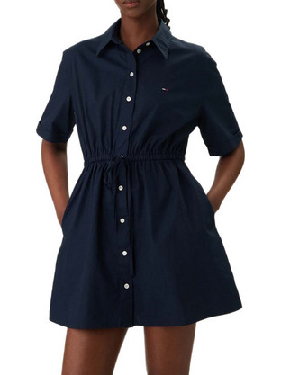 Tommy Jeans Mini Καλοκαιρινό Καθημερινό Φόρεμα Σεμιζιέ Navy Μπλε DW0DW20617-C1G