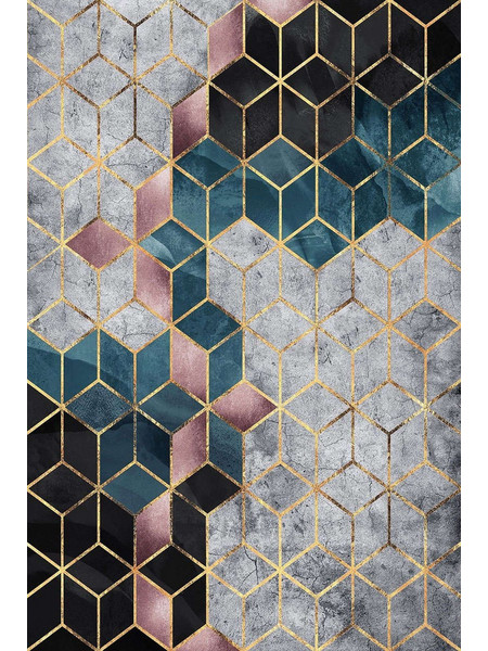 Conceptum Hypnose Χαλί Ορθογώνιο 120x180cm Hmnt774 Petrol-Gold