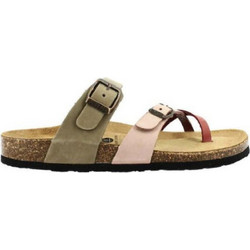 Plakton Γυναικεία Σανδάλια Suede Ανατομικά Χακί Μπεζ 181032