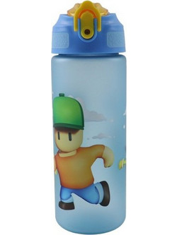 Gim Stumble Guys Παιδικό Παγούρι Πλαστικό BPA Free με Καλαμάκι Γαλάζιο 600ml