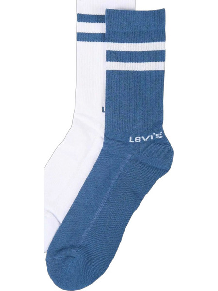 Levi's Ανδρικές Κάλτσες Ψηλές Λευκές Μπλε 2Pack 37157