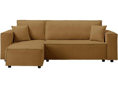 Nextdeco Γωνιακός Καναπές Κρεβάτι Αναστρέψιμη Γωνία με Αποθηκευτικό Χώρο Κίτρινος 240x142x82cm 11015-01