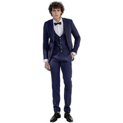 Versace 19V69 Adriano Ανδρικό Κοστούμι Χειμερινό με Κανονική Εφαρμογή & Γιλέκο Navy Μπλε 07.31
