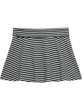 Superdry Athletic Essentials Fold Over Μίνι Φούστα Υφασμάτινη Ριγέ Εκρού Μαύρη W7210423A
