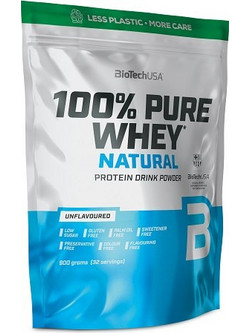 Biotech USA 100% Pure Whey Unflavoured Πρωτεΐνη Ορού Γάλακτος Γράμμωσης Χωρίς Γλουτένη 900gr