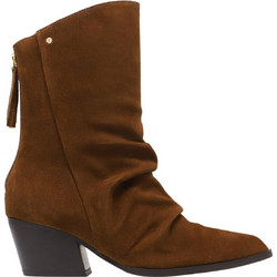 Bronx Γυναικεία Μποτάκια Cowgirl Suede Καφέ με Χοντρό Χαμηλό Τακούνι 34370-OC-3049