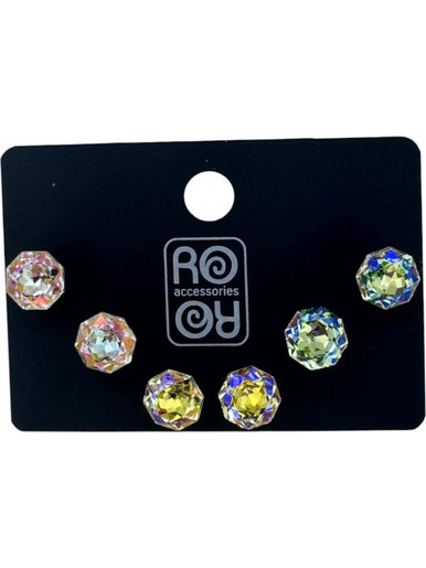 RO Accessories Σετ Γυναικεία Σκουλαρίκια Καρφωτά E1258 6τμχ