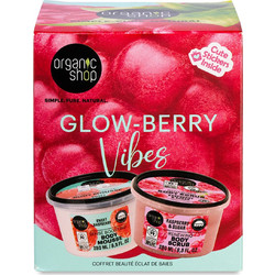 Natura Siberica Organic Shop Glow-Berry Vibes Beauty Sweet Raspberry Body Mousse 250ml + Raspberry & Sugar Body Scrub 250ml
