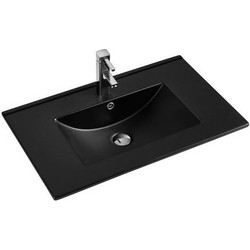 Karag LT 7506MB Ένθετος Νιπτήρας Μπάνιου Πορσελάνης 76x47x18cm Μαύρος