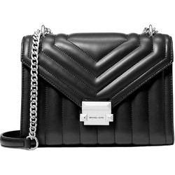 Michael Kors Γυναικείο Τσαντάκι Χιαστί Μαύρο με Αλυσίδα 35R4SWHL6U-BLA