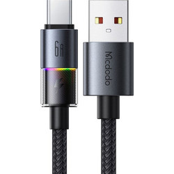 Mcdodo CA-8180 Braided LED USB-A to USB-C 1.2m Black