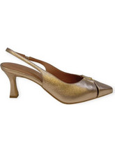 Avantage Γόβες Slingback Δερμάτινες με Λεπτό Ψηλό Τακούνι Χρυσές 1711068
