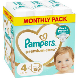 Pampers Premium Care Monthly Pack Πάνες No4 9-14Kg 188τμχ