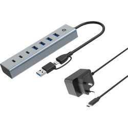 Conceptronic HUBBIES20GP USB Hub 3.0 USB-C με 7 Θύρες USB-A / USB-C & Εξωτερική Παροχή Ρεύματος