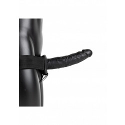 Shots RealRock Harness Strap On με Dildo 20.5cm & Δόνηση Μαύρο