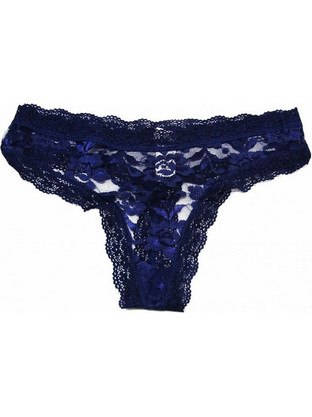Dik Prestige Γυναικείο Sexy String με Δαντέλα Navy Μπλε 6397