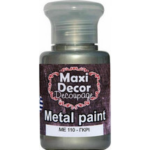 Maxi Decor Metal 110 Grey Ακρυλικό Χρώμα Ζωγραφικής 60ml