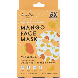 Danielle Mango Vitamin C Sheet Μάσκα Προσώπου για Ενυδάτωση 5τμχ