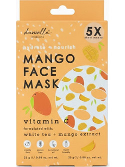 Danielle Mango Vitamin C Sheet Μάσκα Προσώπου για Ενυδάτωση 5τμχ