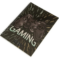 Polo Gaming Σπιράλ Τετράδιο Ριγέ B5 90 Φύλλων 3 Θεμάτων Μαύρο 919002-8421