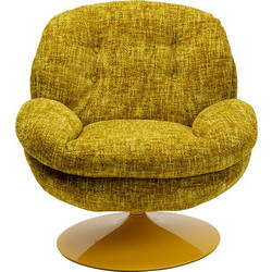 Kare Design Πολυθρόνα Relax Περιστρεφόμενη Κίτρινη Cosy