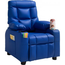 Vevor Πολυθρόνα Relax με Υποπόδιο Ανακλινόμενη Δερματίνη Μπλε ETTY282634IN7H1EZ001V0