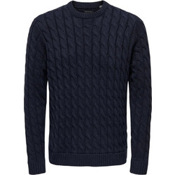Only & Sons Ανδρική Πλεκτή Μπλούζα Navy Μπλε 22026504