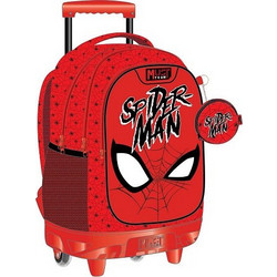 Must Spiderman Web Σχολική Τσάντα Τρόλεϊ Δημοτικού Κόκκινη 508816