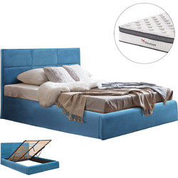 HomeMarkt Briley Κρεβάτι Υπέρδιπλο Υφασμάτινο με Αποθηκευτικό Χώρο Στρώμα & Μηχανισμό Ανύψωσης 160x200cm HM10807.18