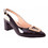 Relax Anatomic Ανατομικές Γόβες Slingback Λουστρίνι με Χοντρό Χαμηλό Τακούνι & Στρας Μαύρες H-55038
