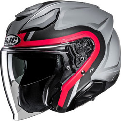 HJC F31 Bask MC1SF Grey Black Red Κράνος Μηχανής Jet 1450gr