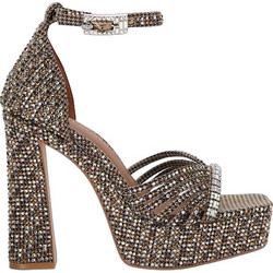 Kurt Geiger Γυναικεία Πέδιλα Μπρονζέ με Χοντρό Ψηλό Τακούνι Φιάπα και Στρας 5850843609