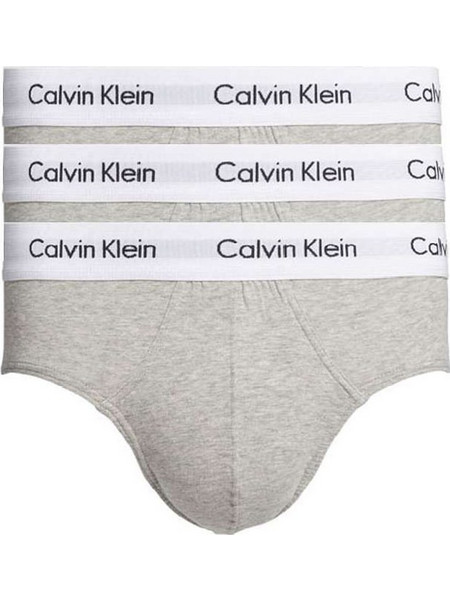 Calvin Klein Ανδρικά Σλιπ Βαμβακερά Γκρι 3Pack 0000U2661G-JIZ