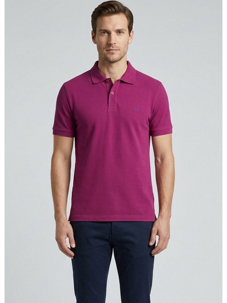 Trussardi Ανδρική Μπλούζα Polo Κοντομάνικη Φούξια 623512-334