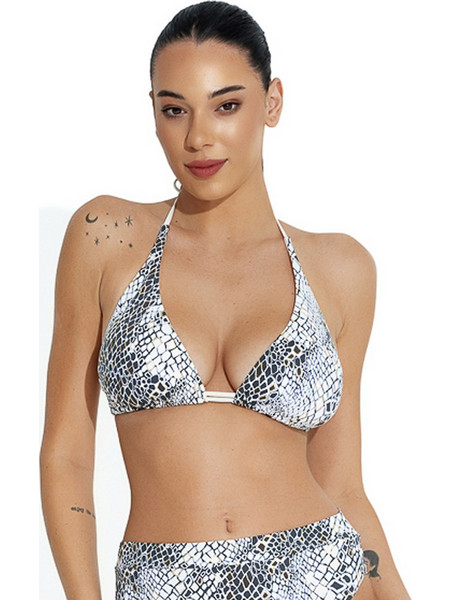 Bluepoint Bikini Top Τριγωνάκι Animal Print Λευκό 26066021C-01