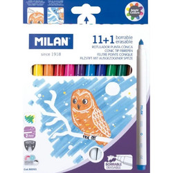 Milan Erasable Μαρκαδόροι Ζωγραφικής Σετ 12 Χρώματα