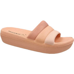 Piccadilly Γυναικείες Παντόφλες Καλοκαιρινές Flatforms Nude 779-23038