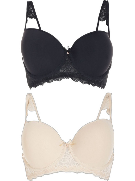 Gsecret Σουτιέν Minimizer με Μπανέλα Μαύρο Μπεζ 2PW823-38324