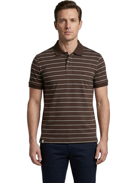 Burberry Ανδρική Μπλούζα Polo Κοντομάνικη Καφέ 2139912563-6004