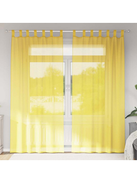 vidaXL Σετ Κουρτίνες Παραθύρου με Θηλιές 140x225 2 τμχ 4102318 Κίτρινες