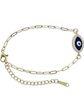 RO Accessories Γυναικείο Βραχιόλι Αλυσίδα με Ματάκι Xρυσό BR187