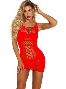 Allure Sexy Φόρεμα Διχτυωτό Κόκκινο 56933344412443