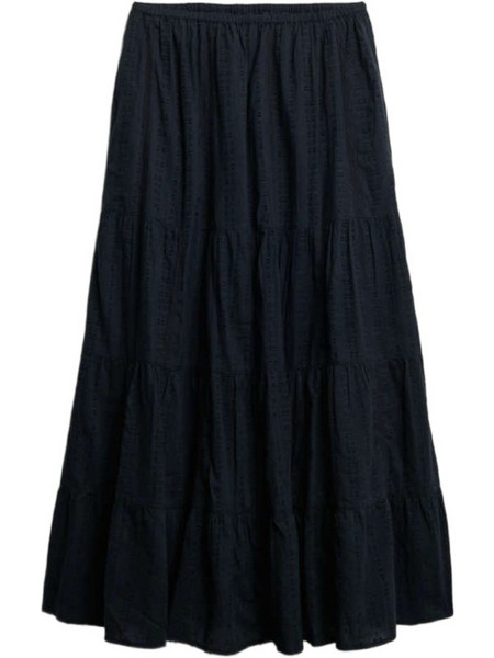 Superdry Μακριά Φούστα Υφασμάτινη Μαύρη W7210412A