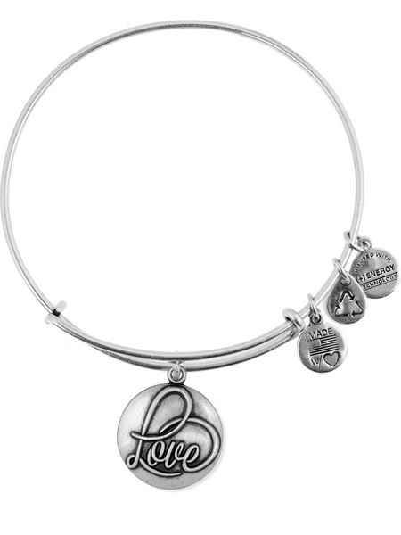 Alex and Ani Γυναικείο Βραχιόλι Βέργα με Καρδιά Ασημί A16EBLRS