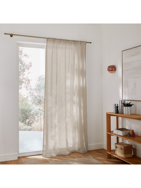 La Redoute Κουρτίνα Βουάλ Γάζα Λονέτα με Τρέσα 140x180 Nyong 350173136 Πούρο Μπεζ