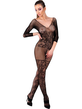 Livco Corsetti Celdon Ολόσωμο Καλσόν Διχτυωτό με Δαντέλα & Ανοιχτό Καβάλο Μαύρο 626204